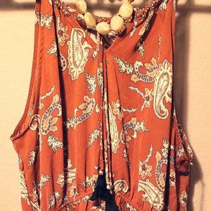 Boho, Rust, Paisley, Floral, Knox Rose, Dress